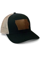 Iowa Leather State Trucker Adjustable Hat - Black