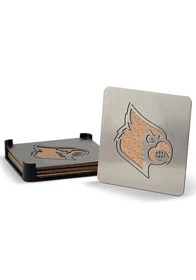 Louisville Cardinals 4pk Stainless Steel Coaster