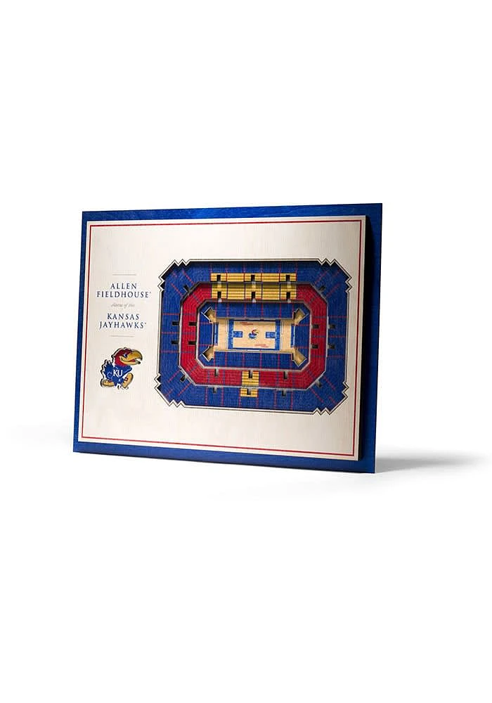 Kansas Jayhawks 5-Layer 3D Stadium View Wall Art - Tan