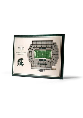 Michigan State Spartans 5-Layer 3D Stadium View Wall Art - Tan