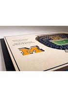 Michigan Wolverines 5-Layer 3D Stadium View Wall Art - Tan