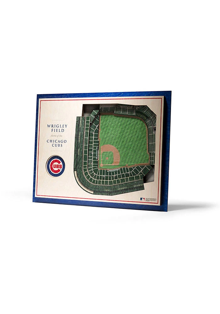 Chicago Cubs Team 5-Layer 3D Stadium View Wall Art - Tan