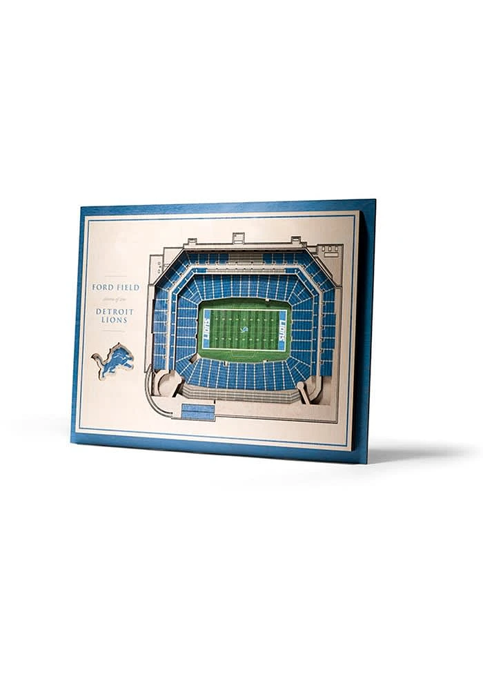 Detroit Lions 5-Layer 3D Stadium View Wall Art - Tan
