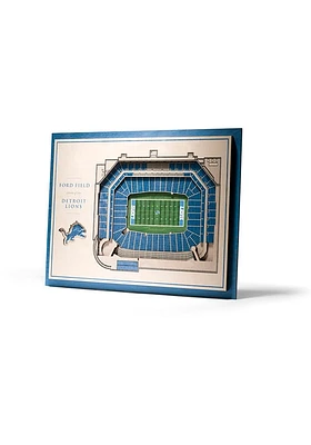 Detroit Lions 5-Layer 3D Stadium View Wall Art - Tan