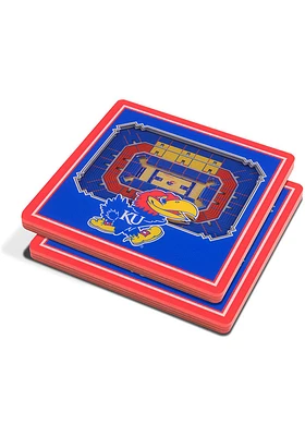 Kansas Jayhawks 3D Stadium View Coaster - Blue
