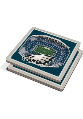 Philadelphia Eagles 3D Stadium View Coaster - Midnight Green