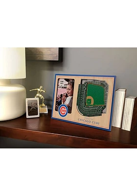 Chicago Cubs Stadium View 4x6 Picture Frame - Brown