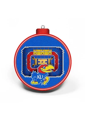Kansas Jayhawks 3D Stadium View Ornament - Blue