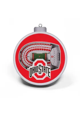 Ohio State Buckeyes 3D Stadium View Ornament - Red