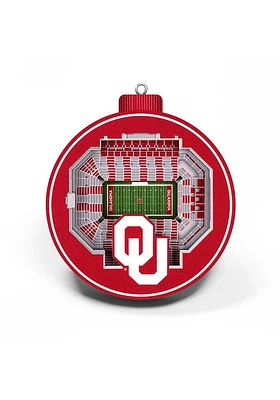 Oklahoma Sooners 3D Stadium View Ornament - Red