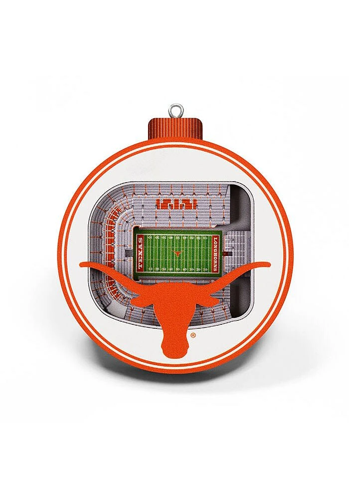 Texas Longhorns 3D Stadium View Ornament - White