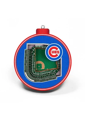 Chicago Cubs 3D Stadium View Ornament - Blue