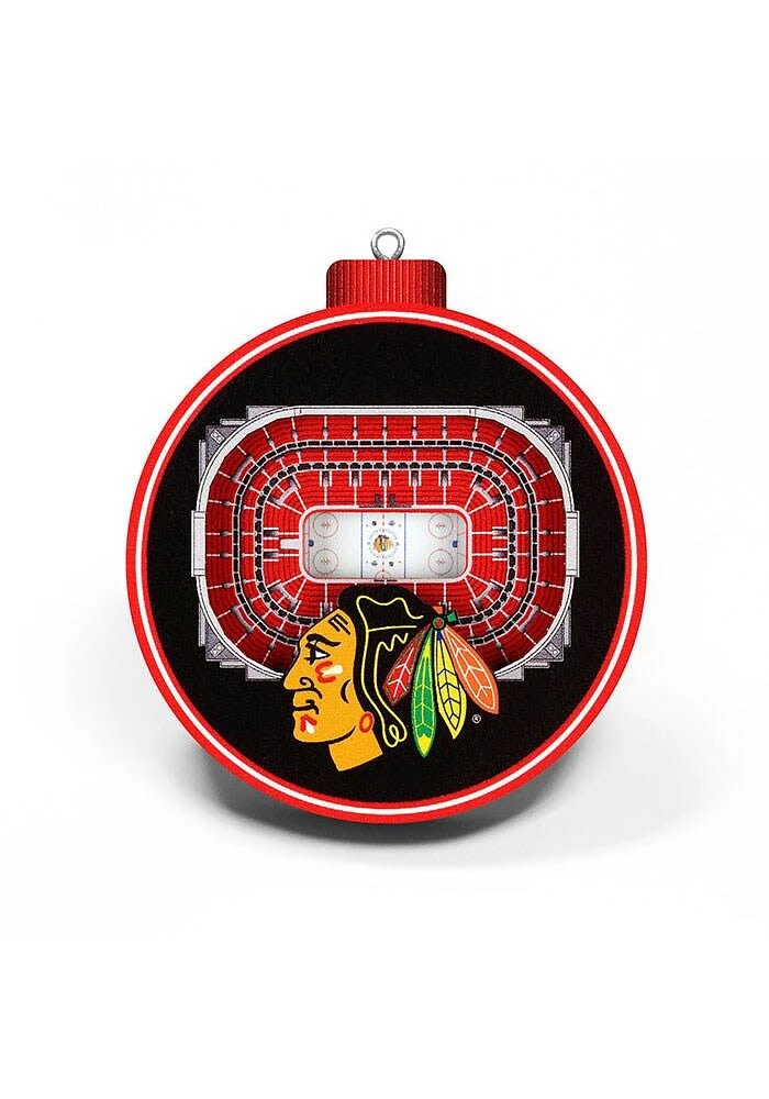 Chicago Blackhawks 3D Stadium View Ornament - Black