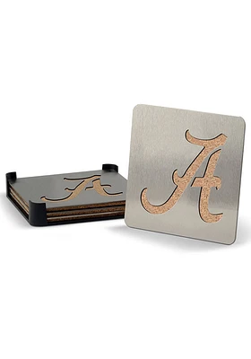 Alabama Crimson Tide 4 Pack Stainless Steel Boaster Coaster