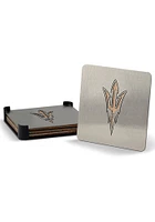 Arizona State Sun Devils 4 Pack Stainless Steel Boaster Coaster - Silver
