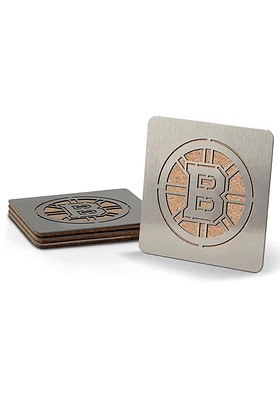 Boston Bruins 4 Pack Stainless Steel Boaster Coaster