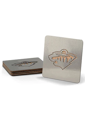 Minnesota Wild 4 Pack Stainless Steel Boaster Coaster