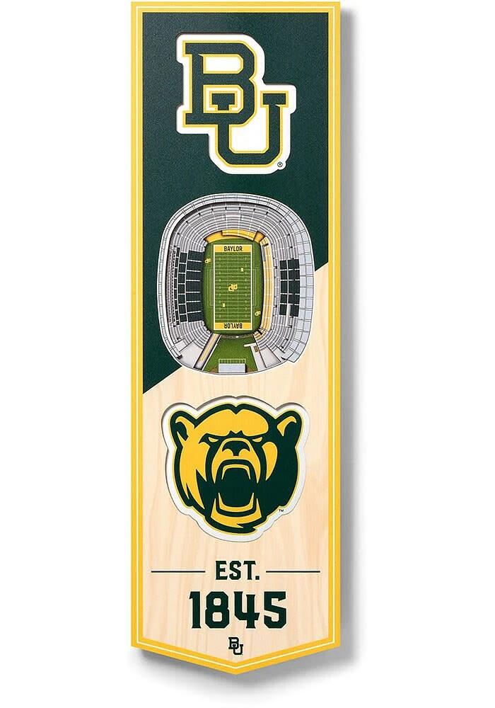 Baylor Bears 6x19 inch 3D Stadium Sign