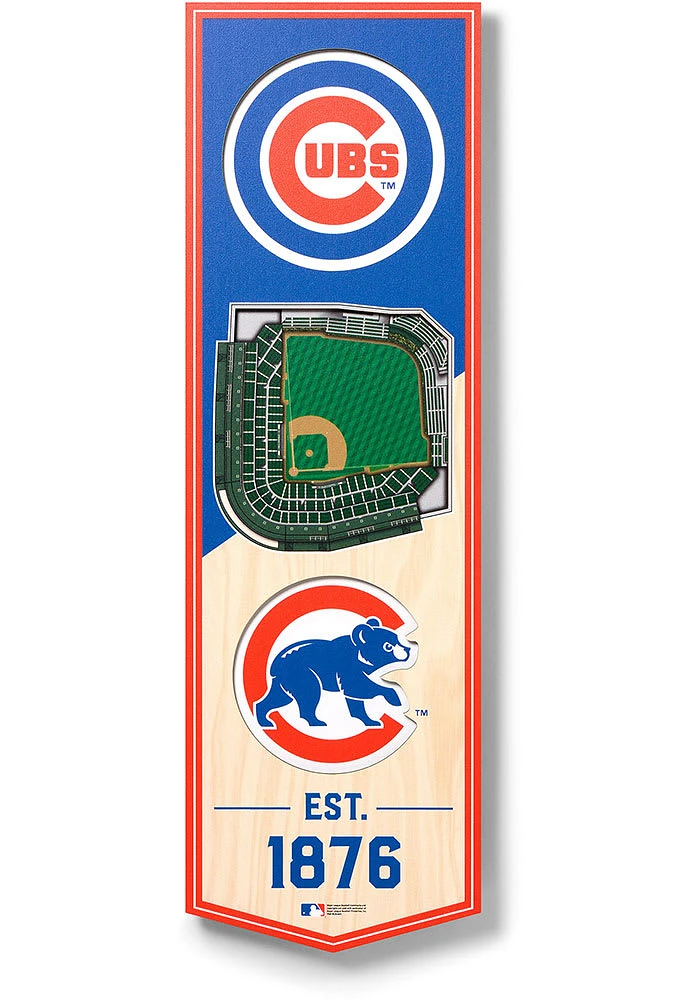Chicago Cubs 6x19 inch 3D Stadium Sign