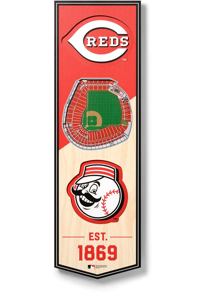 Cincinnati Reds 6x19 inch 3D Stadium Sign