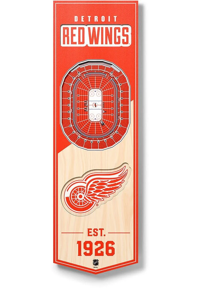 Detroit Red Wings 6x19 inch 3D Stadium Sign