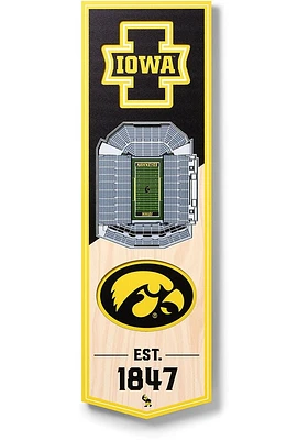 Iowa Hawkeyes 6x19 inch 3D Stadium Sign