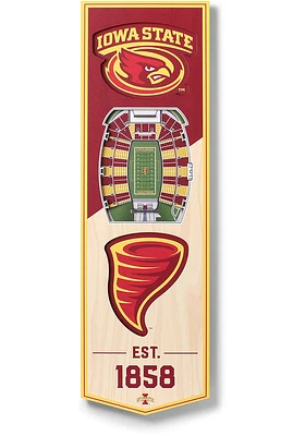 Iowa State Cyclones 6x19 inch 3D Stadium Sign - Gold