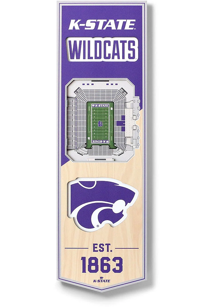 K-State Wildcats 6x19 inch 3D Stadium Sign