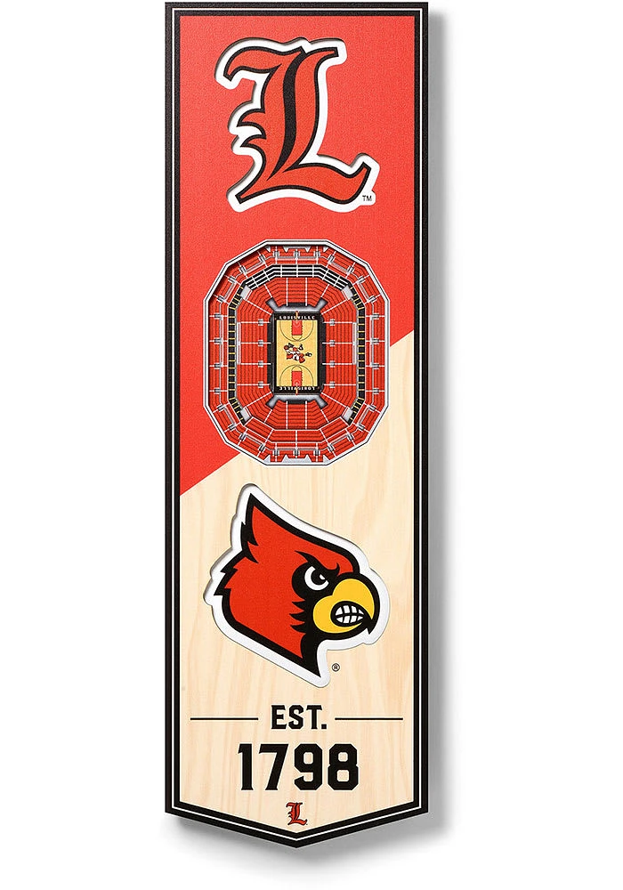 Louisville Cardinals 6x19 inch 3D Stadium Sign