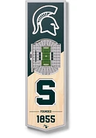 Michigan State Spartans 6x19 inch 3D Stadium Sign - Green
