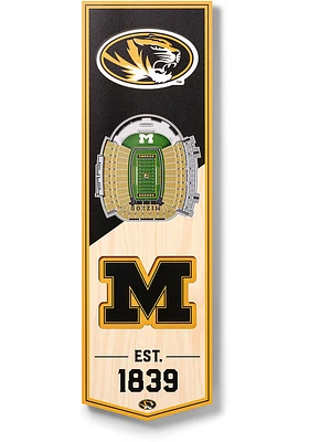 Missouri Tigers 6x19 inch 3D Stadium Sign - Yellow