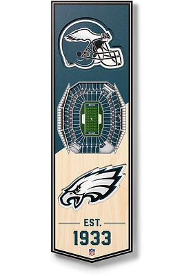 Philadelphia Eagles 6x19 inch 3D Stadium Sign - Midnight Green