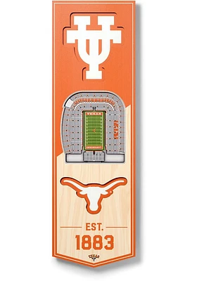 Texas Longhorns 6x19 inch 3D Stadium Sign - Burnt Orange