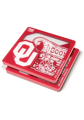 Oklahoma Sooners 3D Coaster - Red