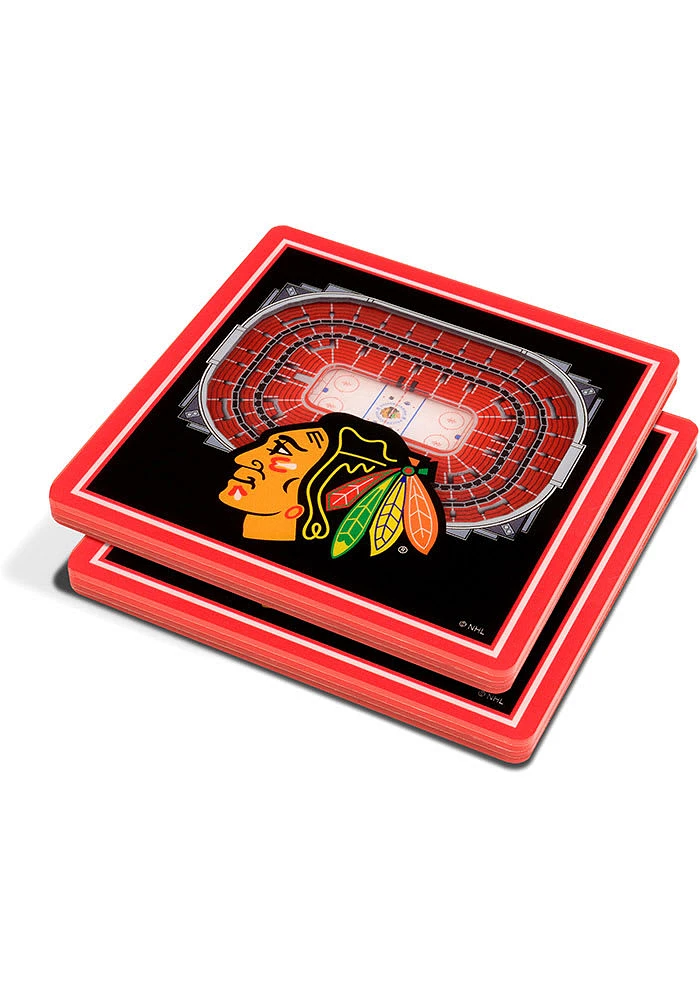 Chicago Blackhawks 3D Stadium View Coaster - Red