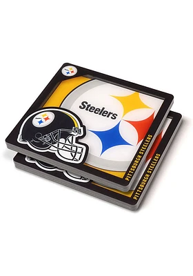 Pittsburgh Steelers 3D Logo Series 2 Pack Coaster - Black
