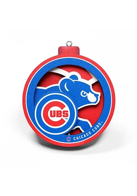 Chicago Cubs 3D Logo Series Ornament - Blue