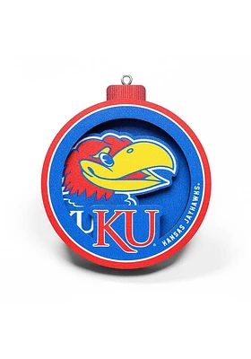 Kansas Jayhawks 3D Logo Series Ornament - Blue
