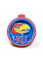 Kansas Jayhawks 3D Logo Series Ornament - Blue