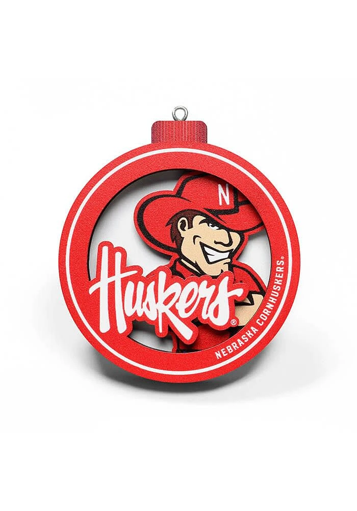 Nebraska Cornhuskers 3D Logo Series Ornament - Red