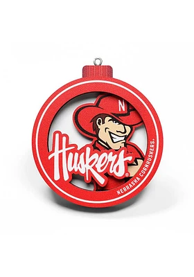 Nebraska Cornhuskers 3D Logo Series Ornament - Red
