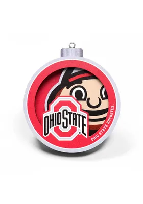 Ohio State Buckeyes 3D Logo Series Ornament - Red