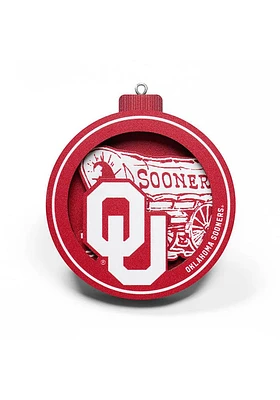 Oklahoma Sooners 3D Logo Series Ornament - Red