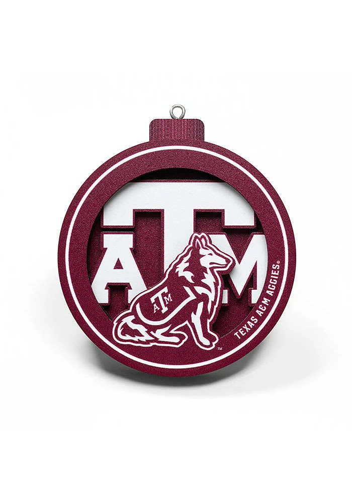 Texas A&M Aggies 3D Logo Series Ornament - Red