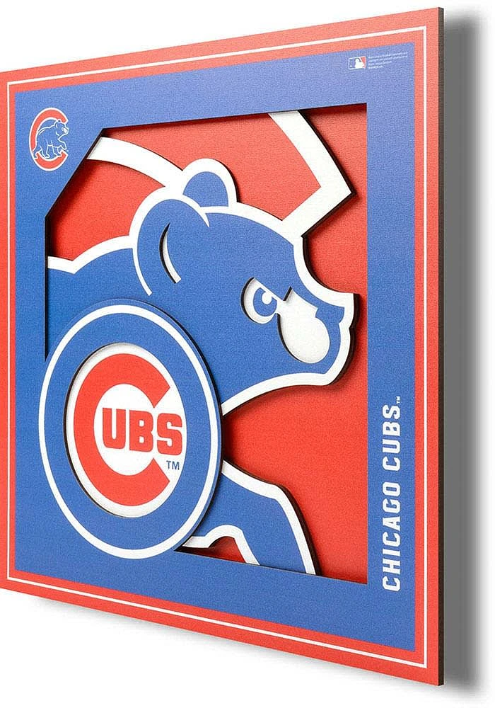 Chicago Cubs 12x12 3D Logo Sign - Red