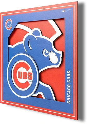 Chicago Cubs 12x12 3D Logo Sign - Red