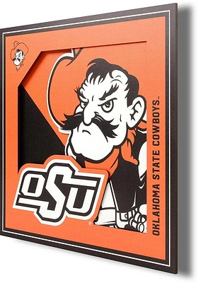 Oklahoma State Cowboys 12x12 3D Logo Sign