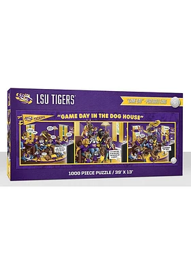 LSU Tigers 1000 Piece Purebread Fans Game Day Dog House Puzzle