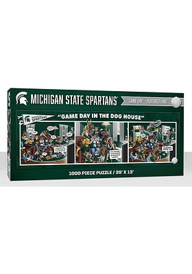 Michigan State Spartans 1000 Piece Purebread Fans Game Day Dog House Puzzle