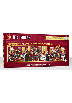 Cardinal USC Trojans 1000 Piece Purebread Fans Game Day Dog House Puzzle